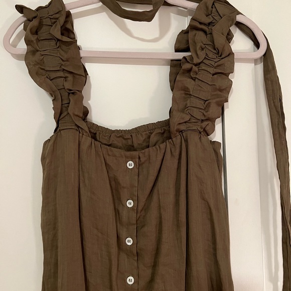 FRAME Ruffle Strap Button Back Dress - Picture 4 of 7